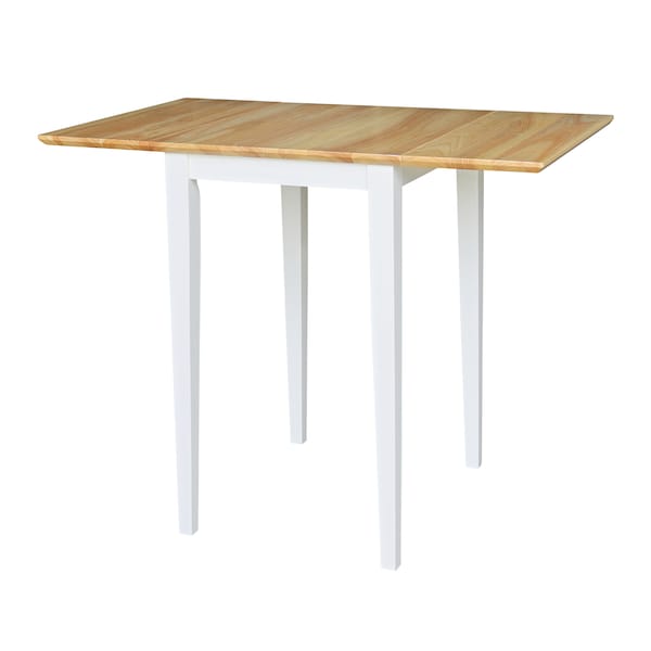 International Concepts Rectangle Small Dropleaf Table, White / Natural, 20.6 W, 36 L, 29 in H, Wood, White/Natural T02-2236D - main
